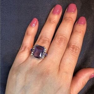 Synthetic Amethyst Wedding Ring Zircon